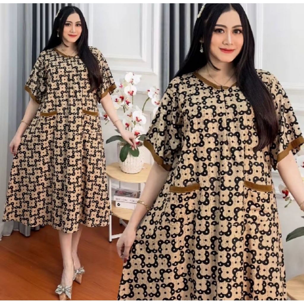 daster Jumbo kencana ungu Lebel Biru Ld.120 asli Batik kencana ungu Motif Terbaru kalelawar