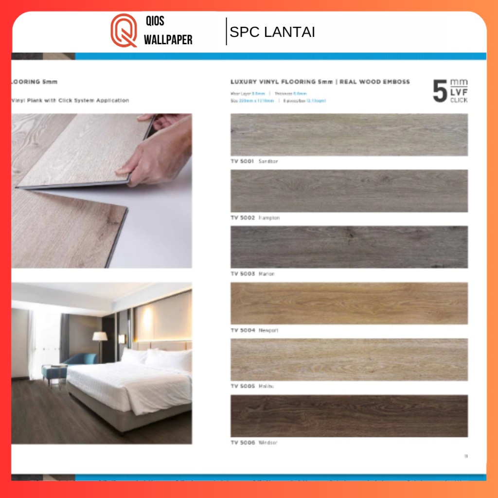 LANTAI SPC TACO TEBAL 5MM / LANTAI SPC TACO KLIK 5MM HARGA MURAH / SPC TACO FLOORING 5MM