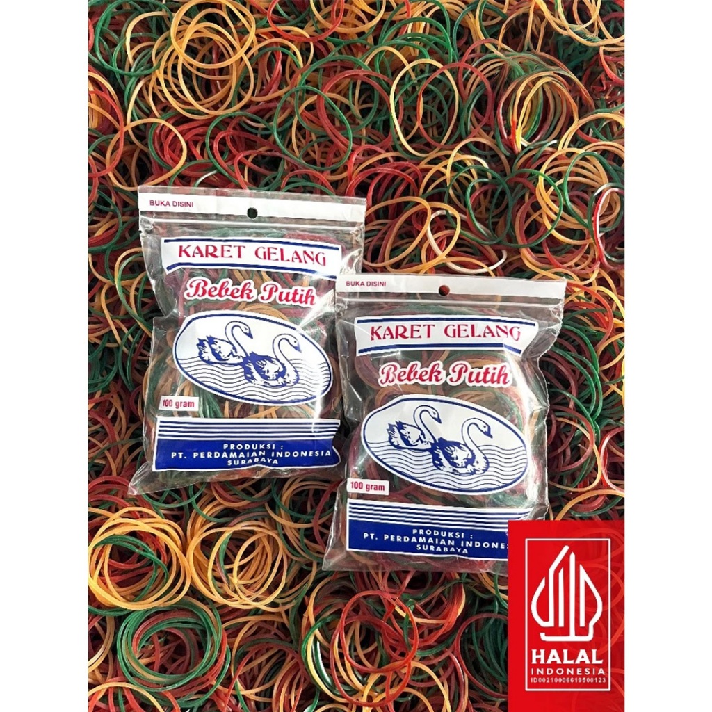 KARET GELANG PENTIL LUBANG BESAR 100 GRAM TERMURAH - GROSIR - BEBEK PUTIH / KARET GELANG PENTIL