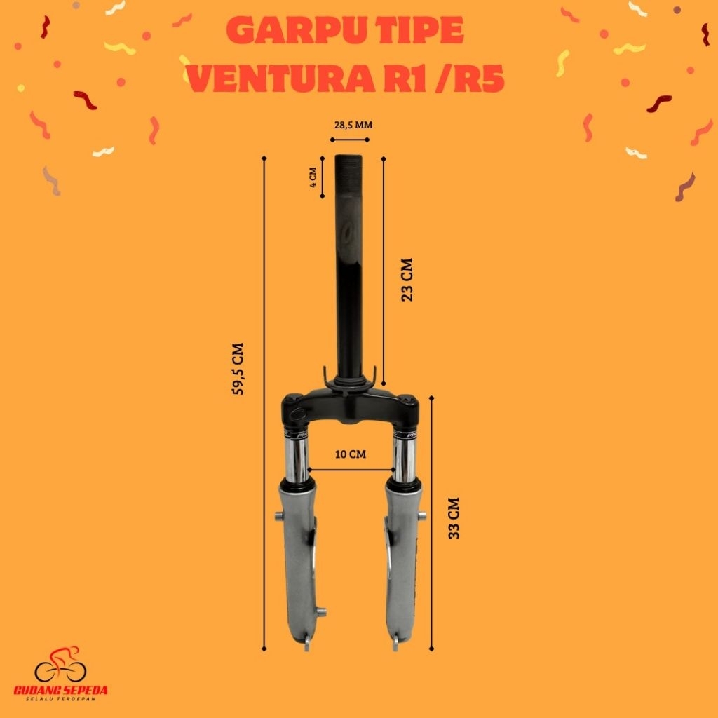 GARPU SEPEDA LISTRIK PACIFIC VENTURA R1 R5 FORK EXOTIC