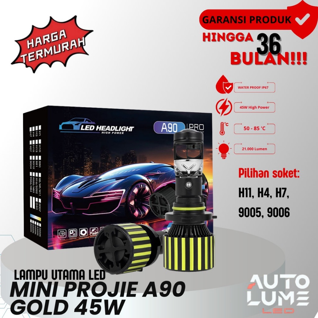 Lampu Depan LED Lampu Depan Proyektor Led A90 PRO 140w H4 Lensa Mini H11 H7 9005 9006 H4 Lampu Depan