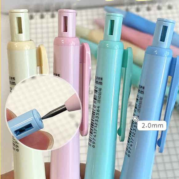 

MP8161 Pensil Mekanik 2.0mm Warna Pastel Tebal untuk Sketsa & Tulis | Pensil Tekan Imut Grip Nyaman