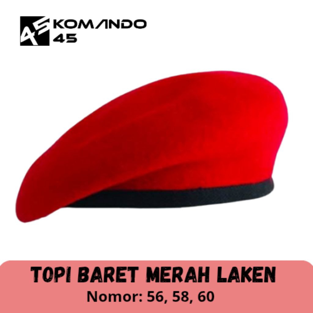 BARET MERAH || Topi Baret Merah Laken/ BARET PEMUDA PANCASILA / BARET LAKEN HALUS/Baret Merah Ormas/