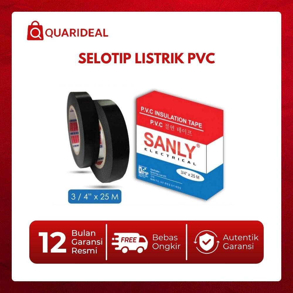 

SELOTIP LISTRIK PVC MADE IN KOREA 3/4" X 25 METER