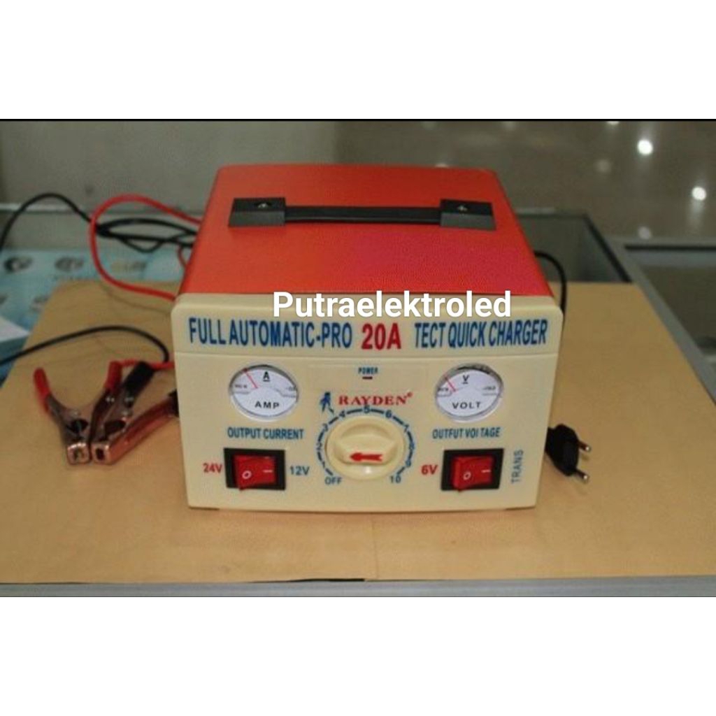 CHARGER AKI 20A RAYDEN DC 6V 12V 24V OTOMATIS STOP AKI FULL / Charger Aki 20 Amper
