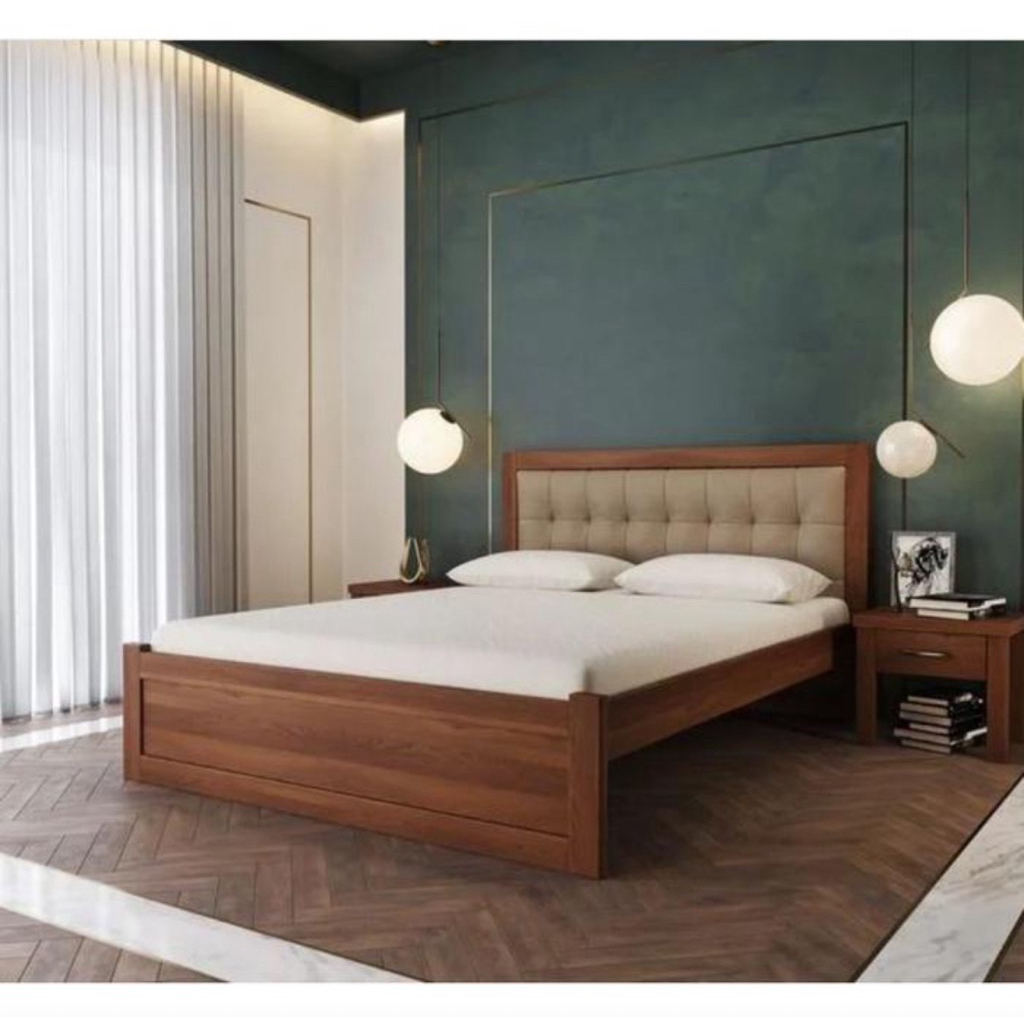 tempat tidur minimalis kayu jati premium(200x140)