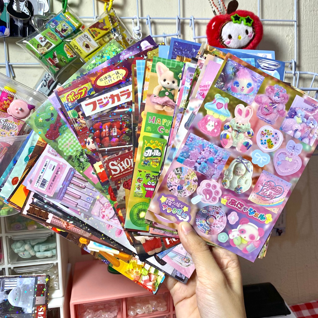 

sticker retro japan deco journaling hp laptop sylvanian rilakkuma bear cake sanrio