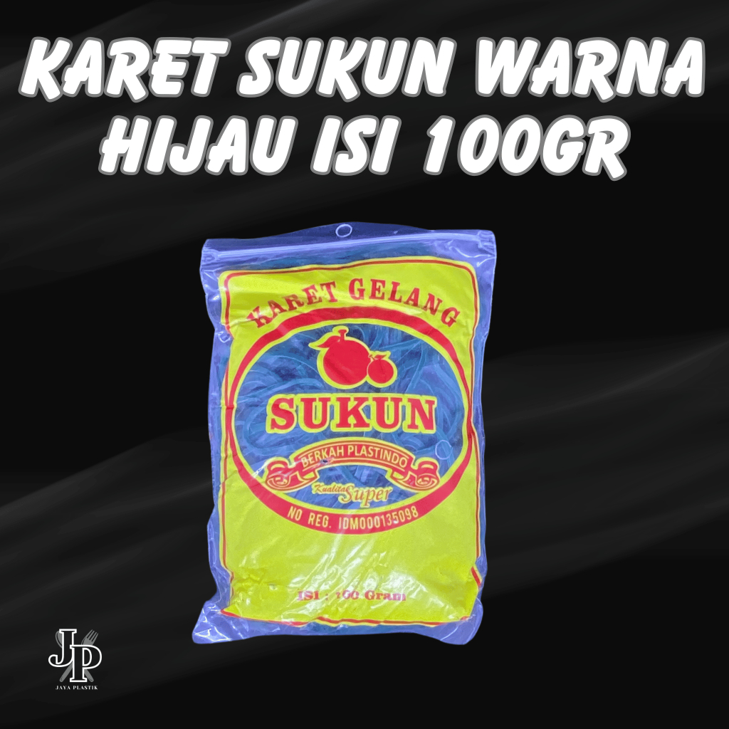 Karet Hijau Merk Sukun 100gr / Karet Gelang / Karet Bungkus / Karet Hijau Besar
