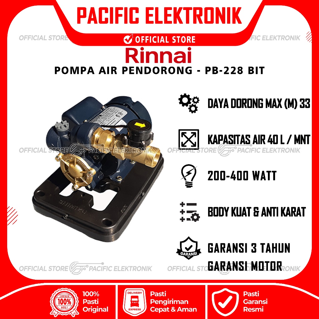 Pompa Air Pendorong Shimizu PB-228BIT K / 228BIT (Pompa Pendorong / Pompa Booster)