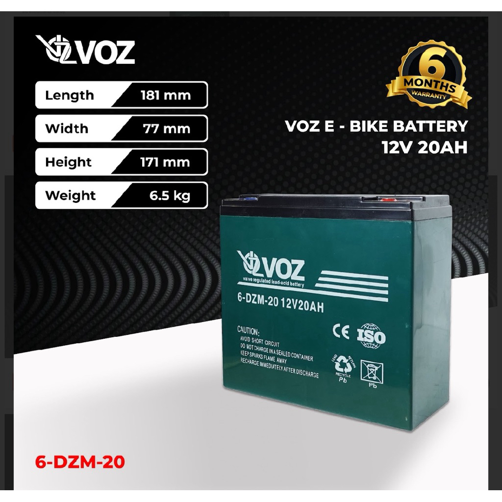 Promo Baterai Motor Listrik Batre Sepeda Listrik Selis dll Voz 12v 20Ah E-bike / ebike Aki baterai b