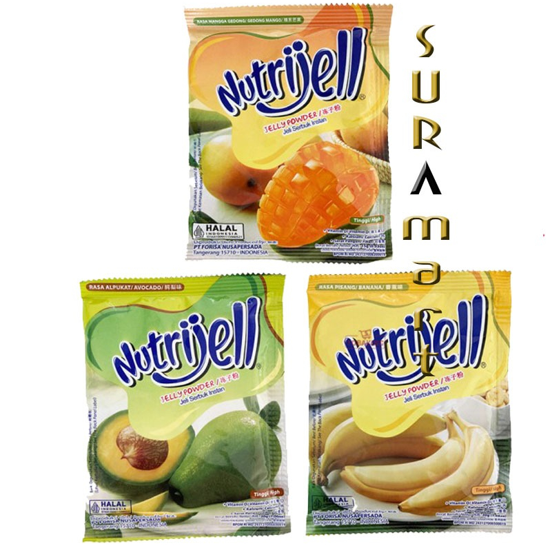 

(1 Box x 12 sachet) NUTRIJEL BARU JUMBO Alpukat Banana Mangga Gedong Nutrijell Puding Jelly