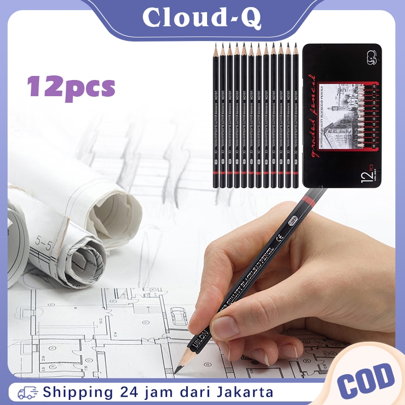 

12Pcs Pensil Gambar Set 2H - 8B / Art Drawing Kit / For Beginners Artists
