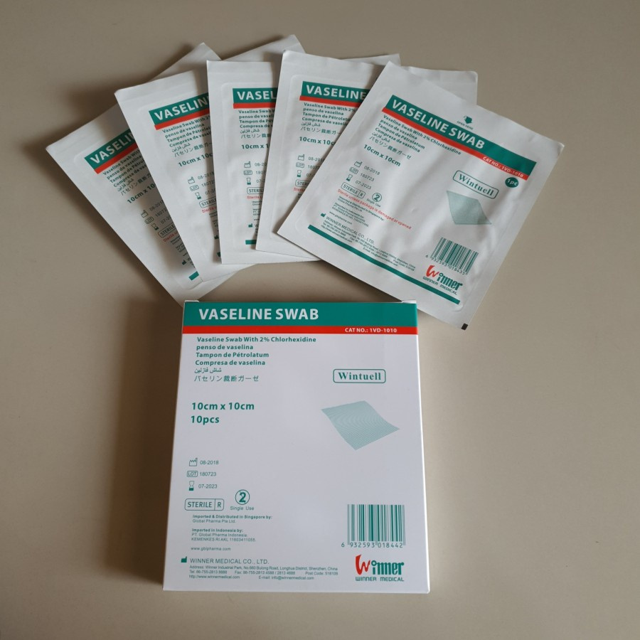 Vaseline Swab / Supratul untuk Luka / Dermafix Tulle 10x10 per pcs