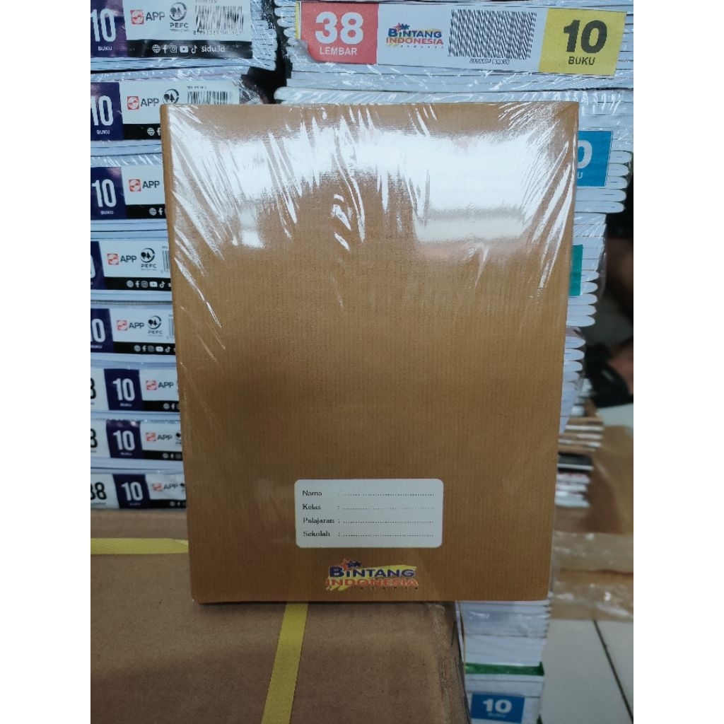 

1 pak.Buku tulis sidu bintang isi 38 kraft