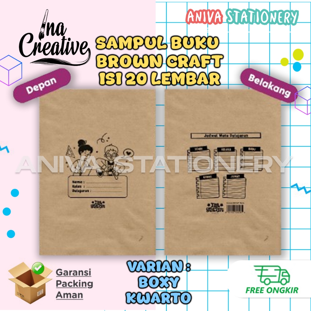

Sampul Buku Brown Craft A5 B5 Isi 20 Lembar | Kertas Kraft 80gsm | Sampul Notebook Sekolah Agenda Jurnal Kantor