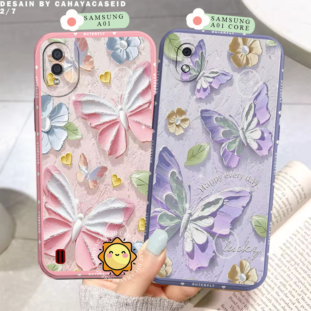 Samsung A01 / Samsung A01 Core - Case Cute - Motif Buterfly - Kesing Kekinian