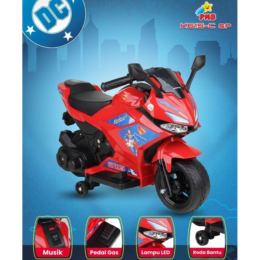 Motor Aki Usia 1-3thn Mainan Anak Merk PMB K613C K615C CBR K612c PCX K611c Scoopy Type R M888 Ban Ka