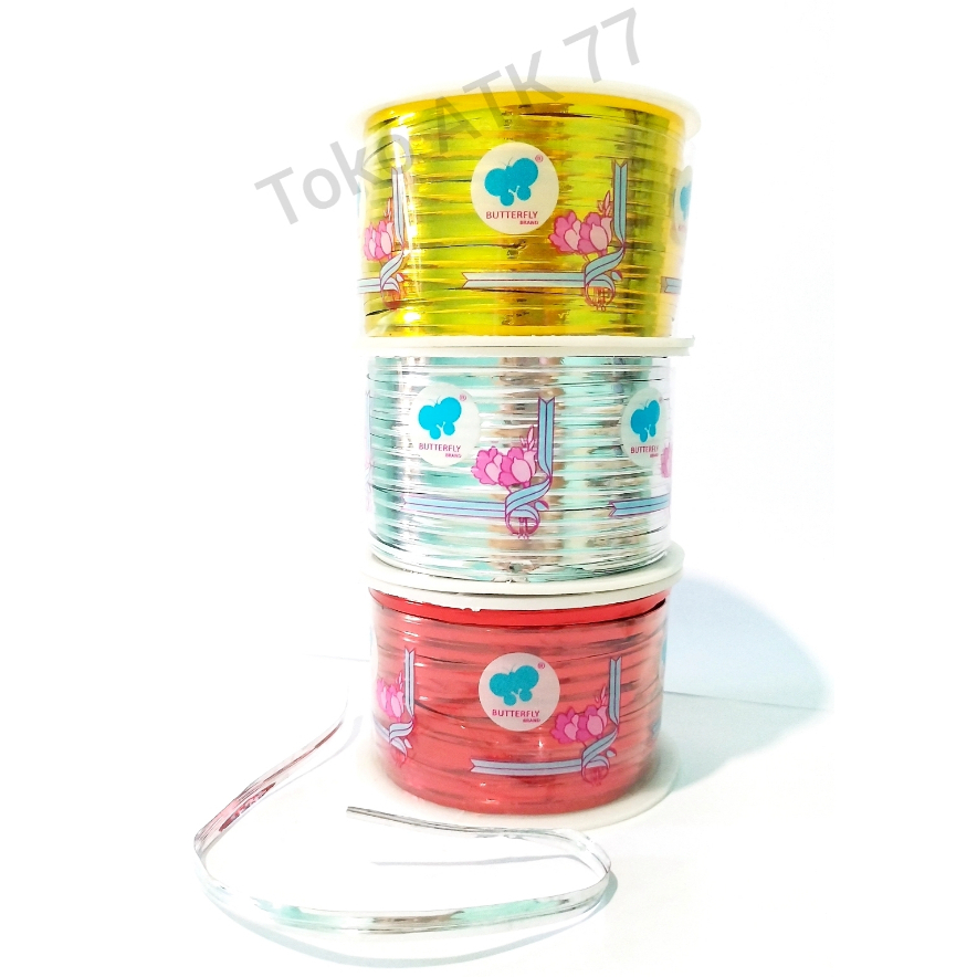 

Kawat Dekorasi Pita Pembungkus Penjepit Plastik Ultah Emas Merah Silver READY STOCK