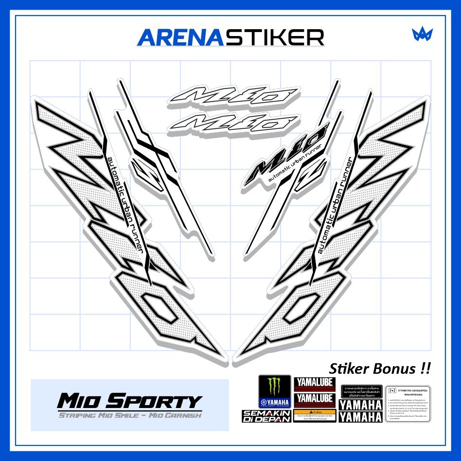 Motif MS61c Stiker Motor Mio Sporty Smile Urban Sticker Striping Setriping Setiker Settriping Skotle