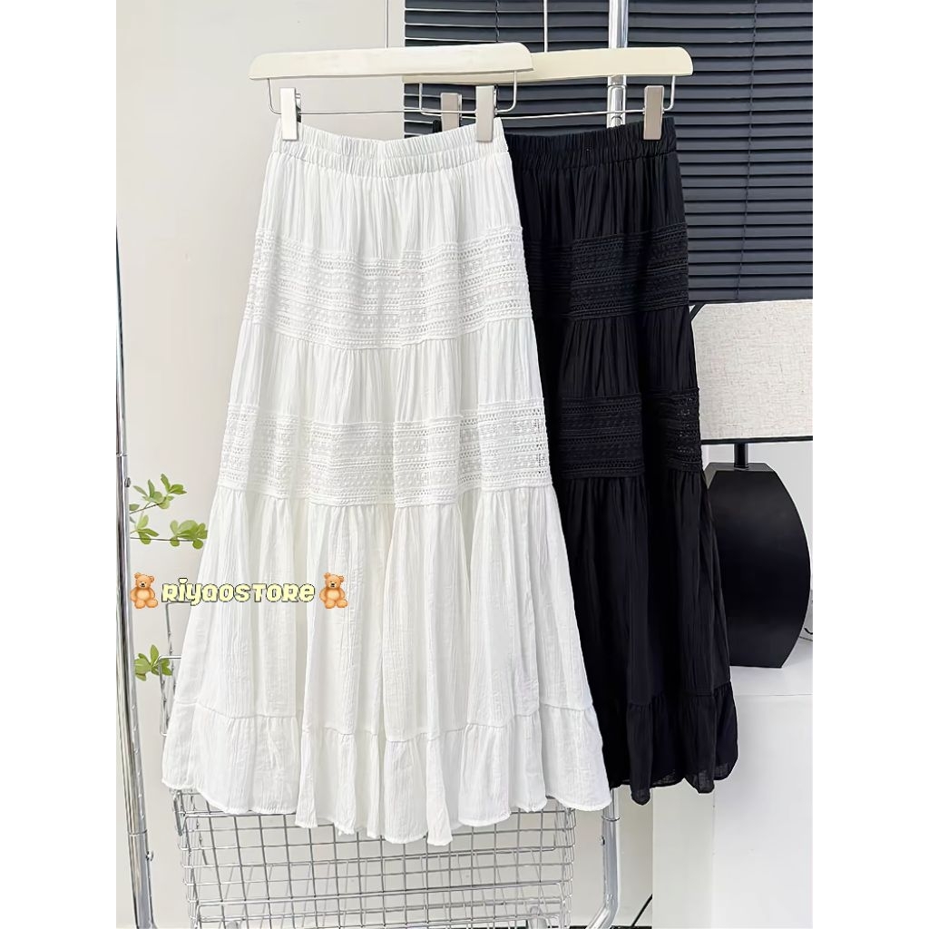 RIYAOSTORE – [ReadyStock] Ernina Midi Skirt | lebaran 2026 | rok lebaran wanita | skirt wanita impor