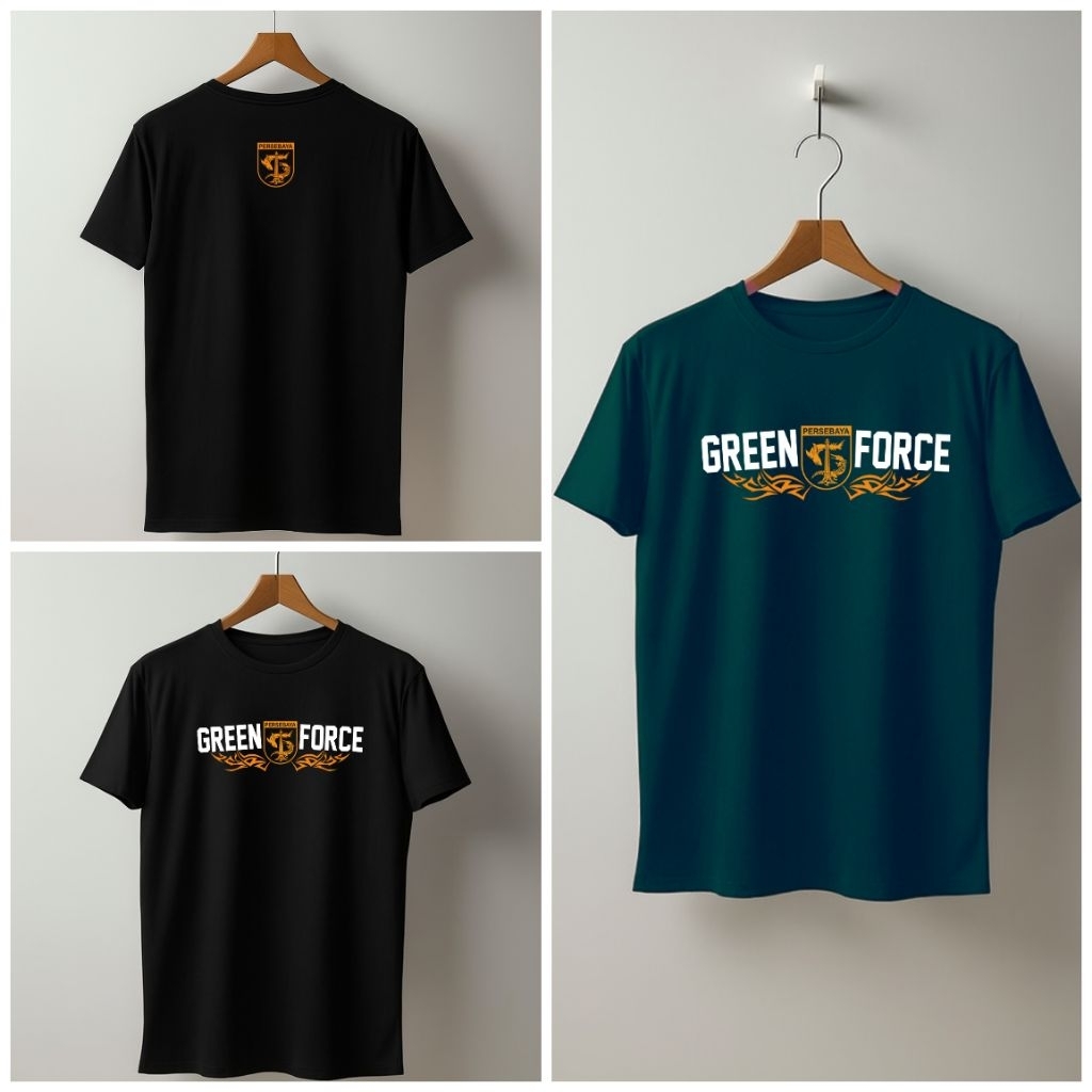 KAOS KLUB PERSEBAYA GREEN FORCE HIJAU BOTOL DAN HITAM