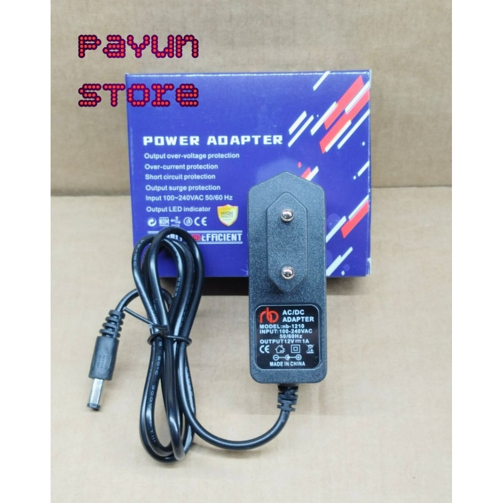 Power Adaptor DC 12V 1A / Adaptor 12 volt 1 Ampere power supply  DC 12v 1a