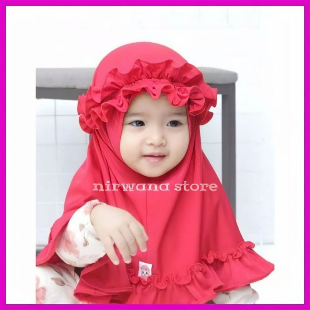 Jilbab bayi 0 6 12bulan sampai 1 2 tahun hijab bandana kerudung bando kerut anak perempuan