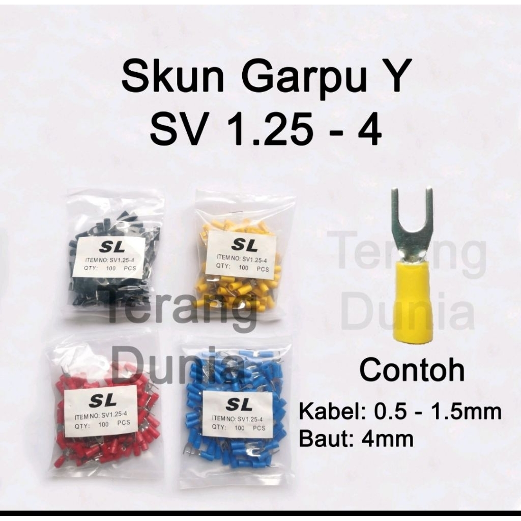 Skun Kabel Y Skun SV 1.25-4 Skun Garpu 1.25-4 Skun Kabel Garpu 1.25 Skun Y Garpu