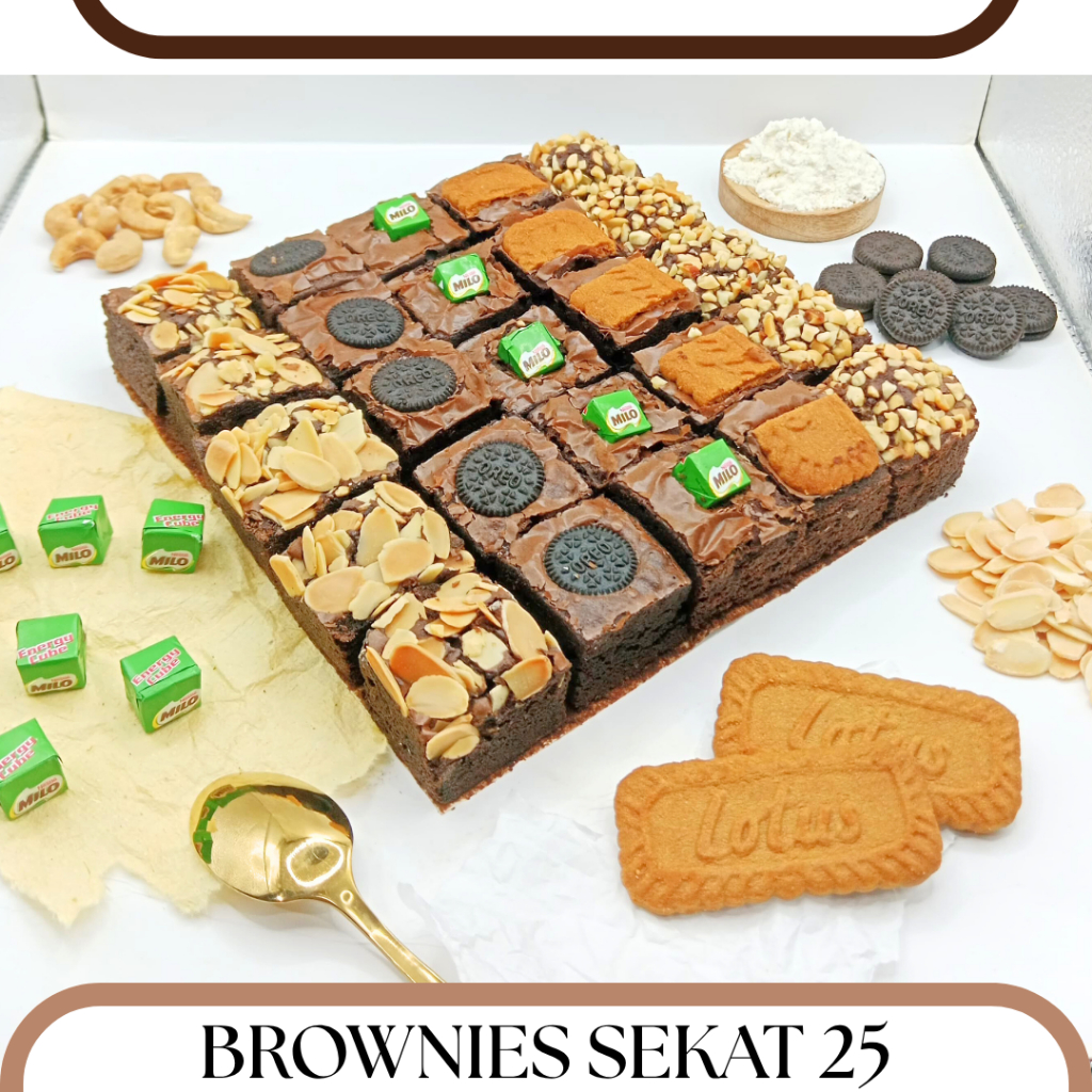 Brownies Sekat Panggang | Brownis Coklat Panggang | 20x20 | Hampers Hadiah | Cemilan Coklat