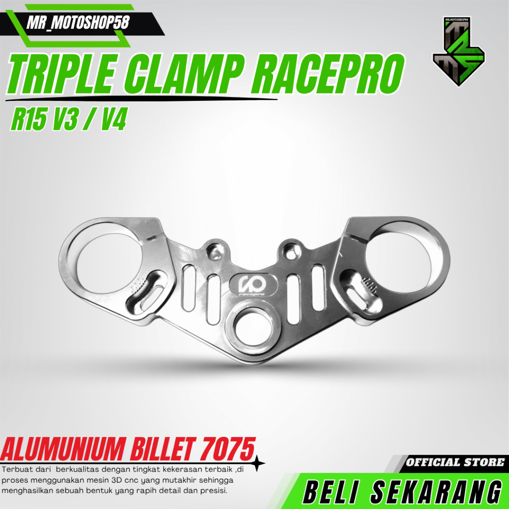 SEGITIGA ATAS R15 V3/V4 TRIPLE CLAMP R15 V3/V4 RACEPRO KOKPIT STANG R15 V3/V4 / TRIPLE CLAMP R15 V3
