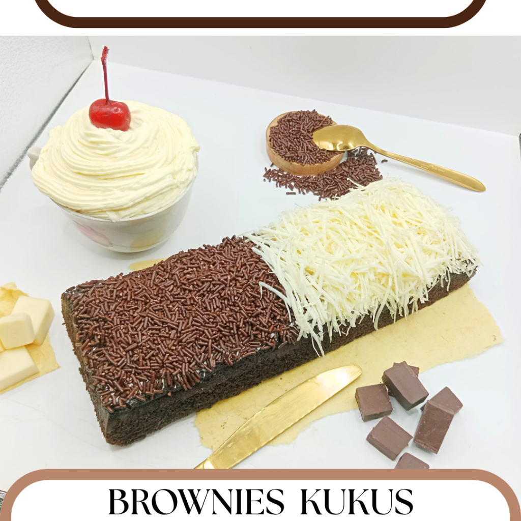 

Brownies Kukus | Steamed Brownies | Brownies Topping Coklat Keju | 27x10 TERMURAH