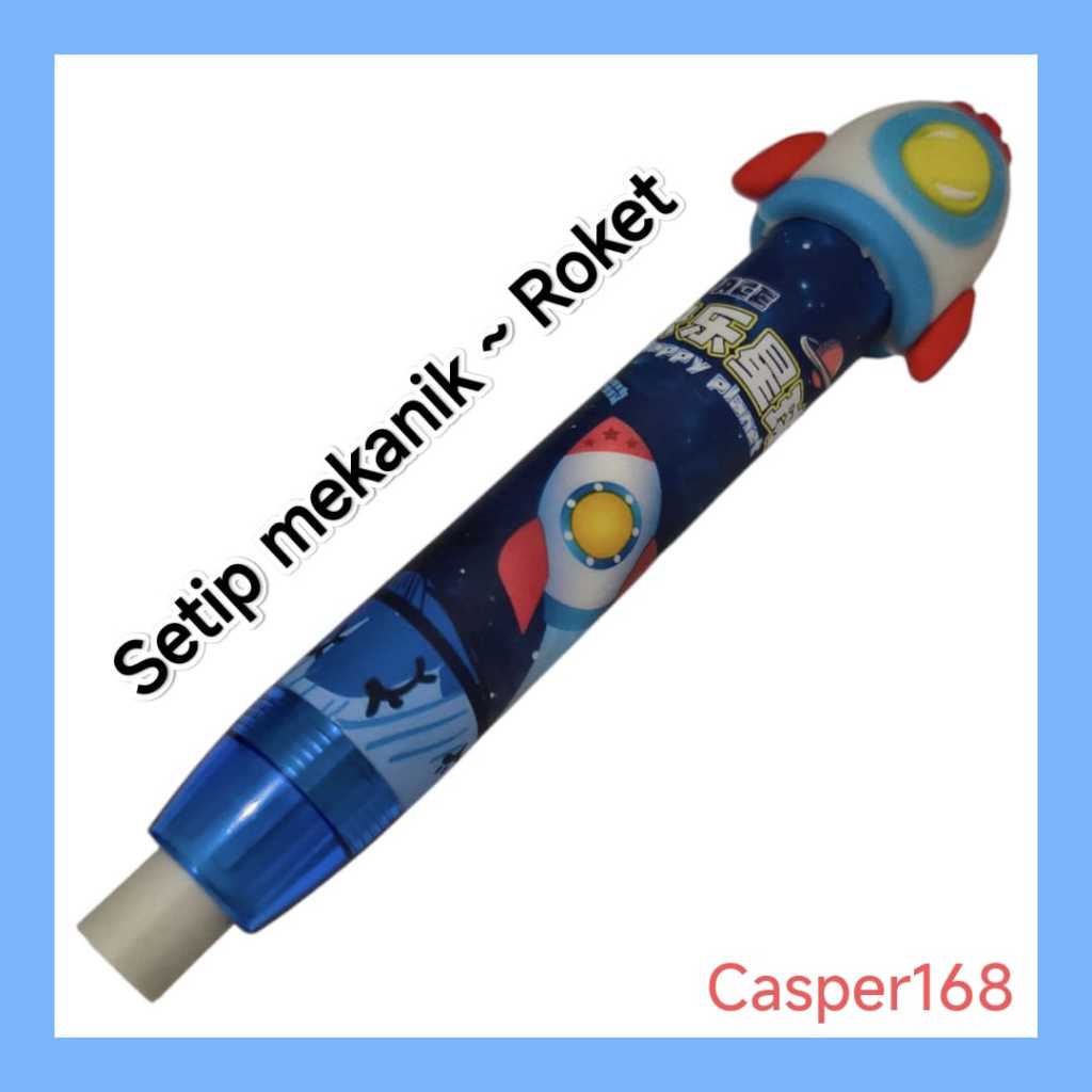 Setip Mekanik - Setip Mekanik Karakter Roket - Penghapus Mekanik - Penghapus Cetek Mekanik Kepala