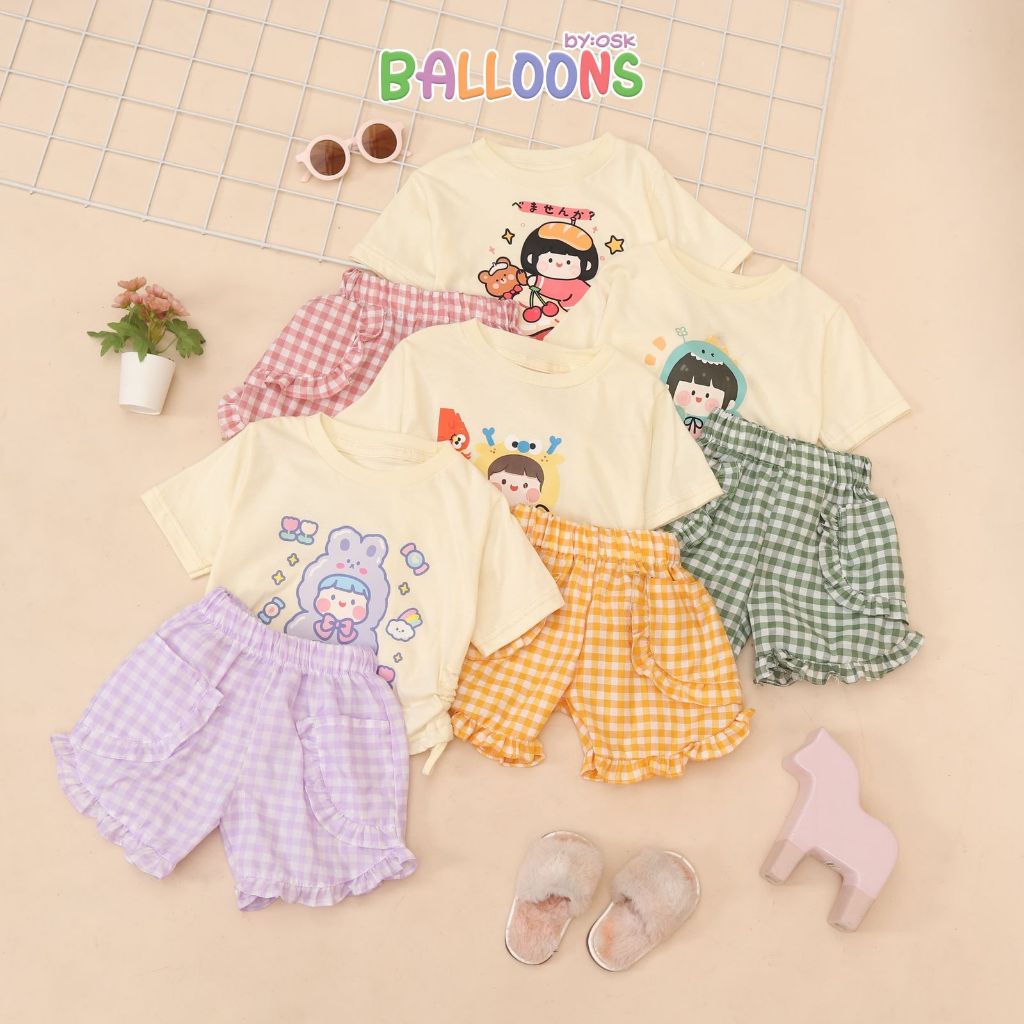 Setelan Baju Anak Perempuan One Set 1-5 Tahun