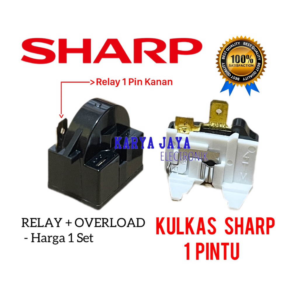 1 Set Relay 1 Pin Kanan Overload Kulkas Sharp 1 Pintu / Relay Kulkas Sharp 1 Pintu