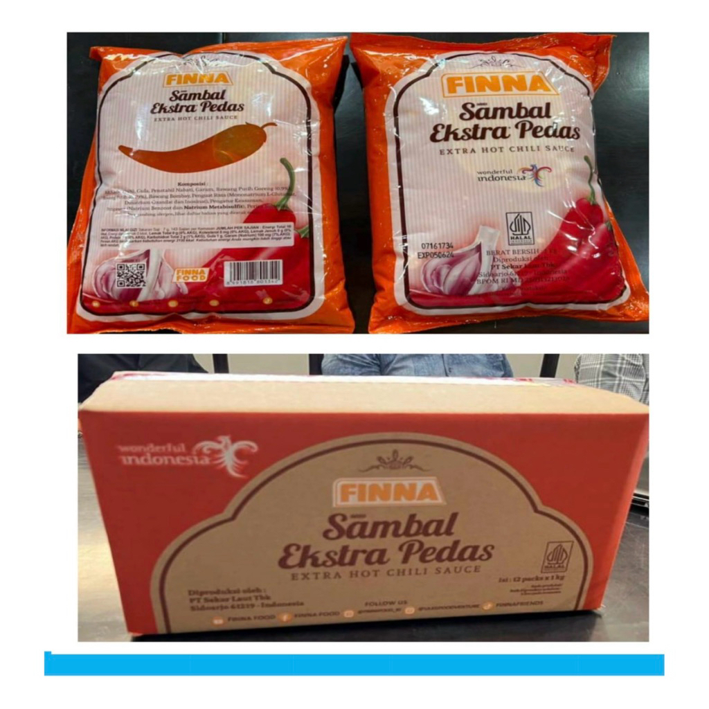 

Saos sambal finna extra pedas reffil 1kg