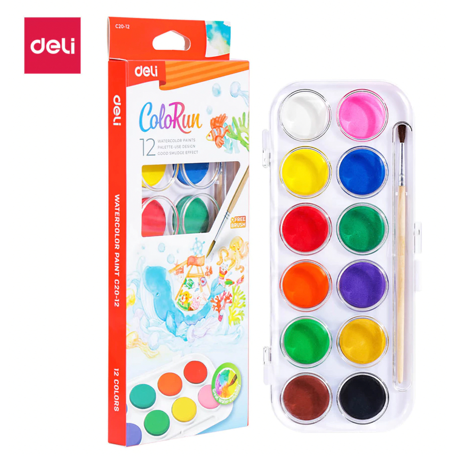 

Cat Air / Watercolor Paints DELI ColoRun 12 Warna EC20 (FREE KUAS)