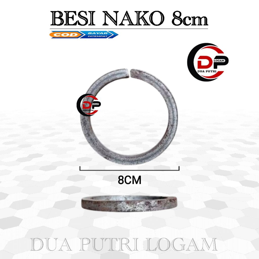 ORNAMEN BESI NAKO RING 8CM , AKSESORIS PAGAR BESI