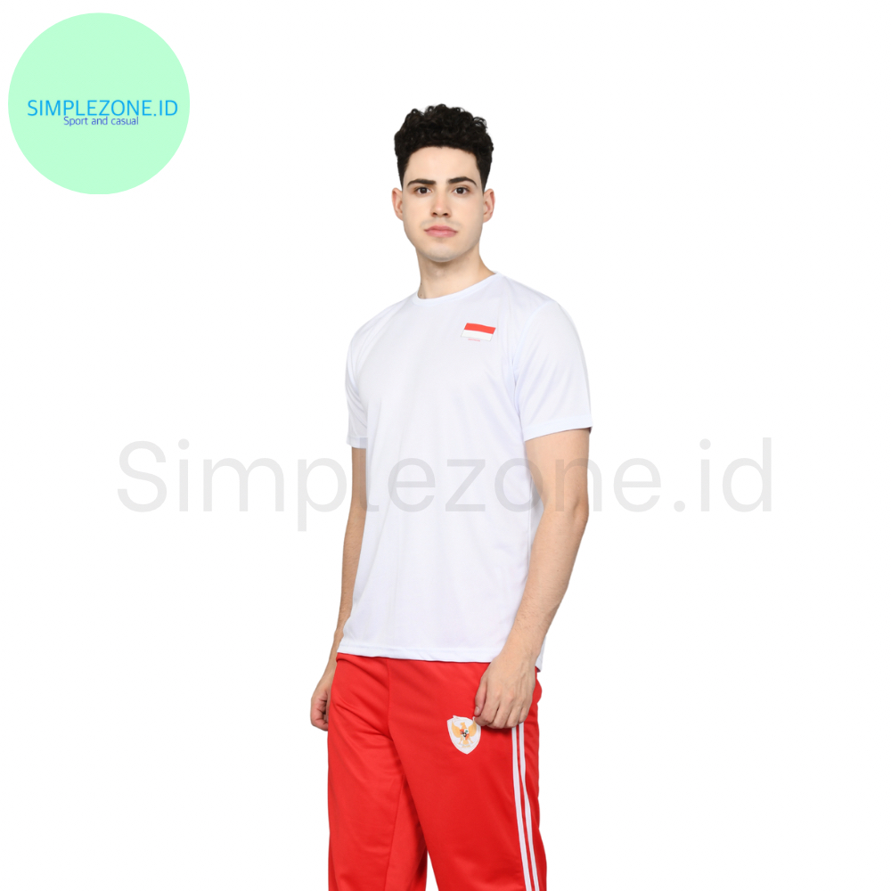 Kaos Olahraga Pria Dan Wanita Logo Bendera Indonesia Merah Putih