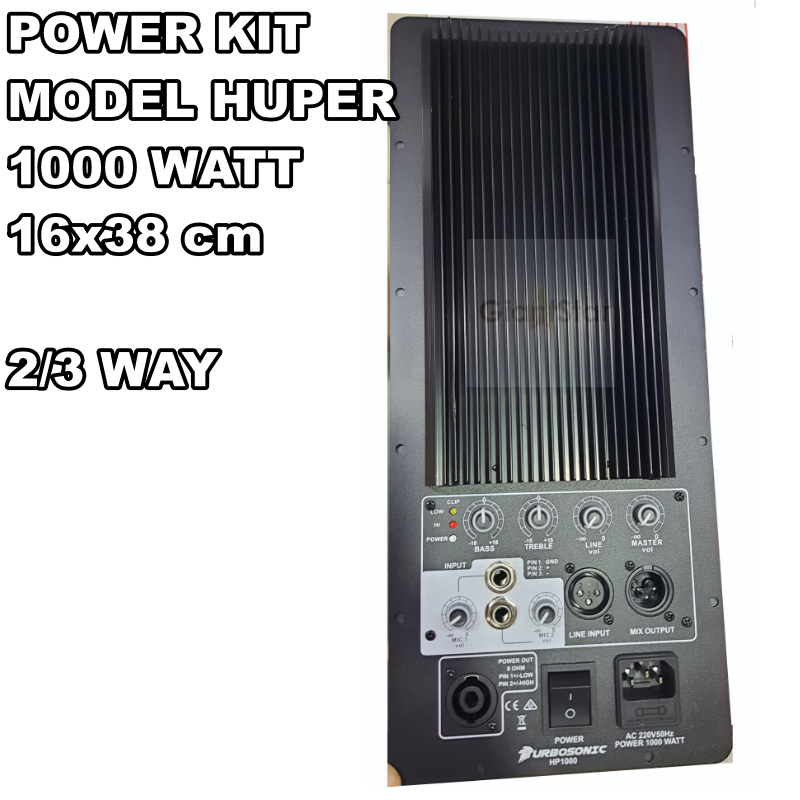 POWER KIT MESIN AMPLIFIER POWER KIT MODEL Huper MiKi 2-3 WAY 1000 Watt 16x38 cm