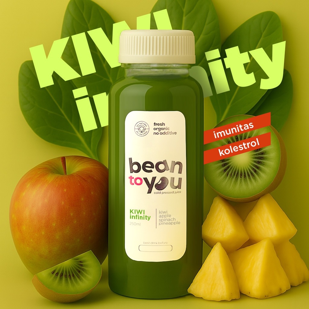 

Cold Pressed Juice | KIWI INFINITY | Kiwi Apple Spinach Pineapple