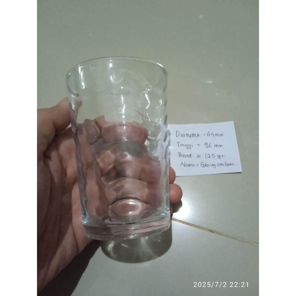 Gelas Bening motif ombak Letter ABC