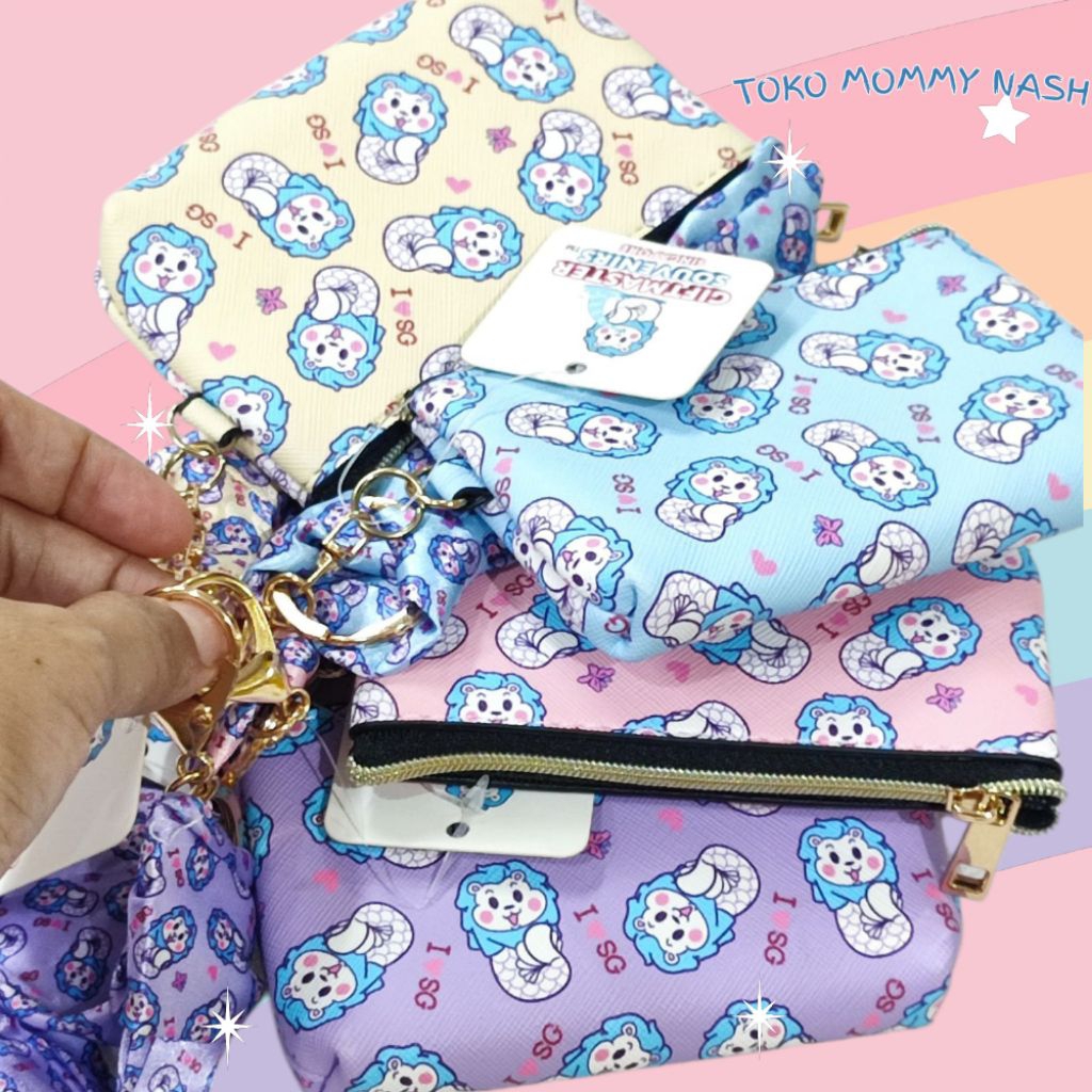 DOMPET KOIN/POUCH MAKEUP/DOMPET KARTU SOVENIR OLEH-OLEH DARI SINGAPURA