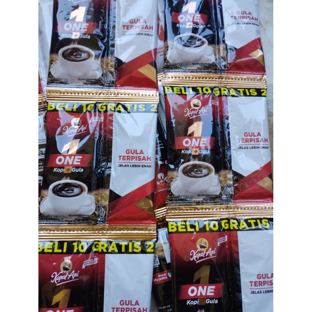 

Kapal Api One Gula Terpisah 12 Sachet 23gram-Coffee-Kopi Instan