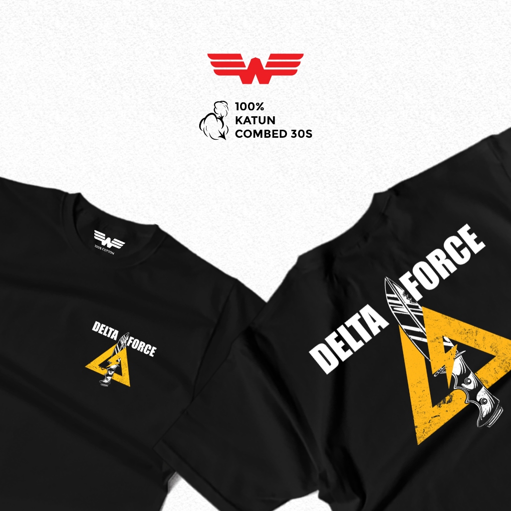 Kaos Pria DELTA FORCE Gamer - Kaos Us Army / Kaos Improt Premium / Kaos Cotton Combed 30s KAOS WAN