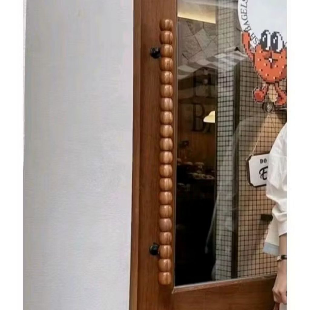 2 pcs / 1 pasang  handle pintu gagang pintu rumah tarikan pintu bahan kayu jati panjang 100 cm motif