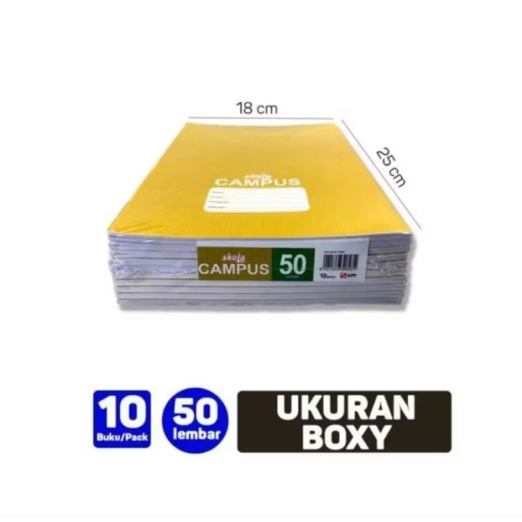 

Buku Tulis Panjang merk Skola Kraft Sampul Coklat 50 Lembar ( 1 pack isi 10 buku )