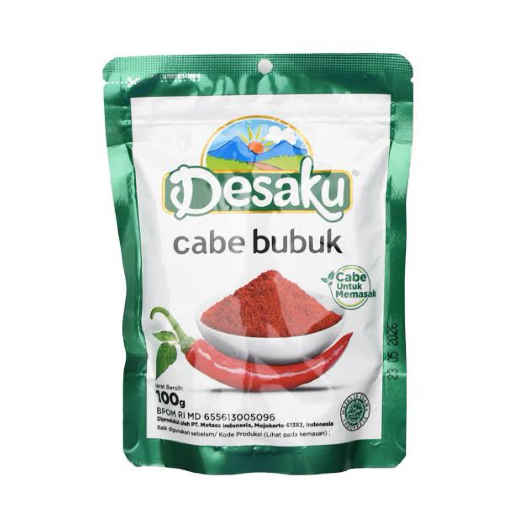 

Desaku Cabe Bubuk 100 Gram / Chili Powder Desaku / Cabai Bubuk