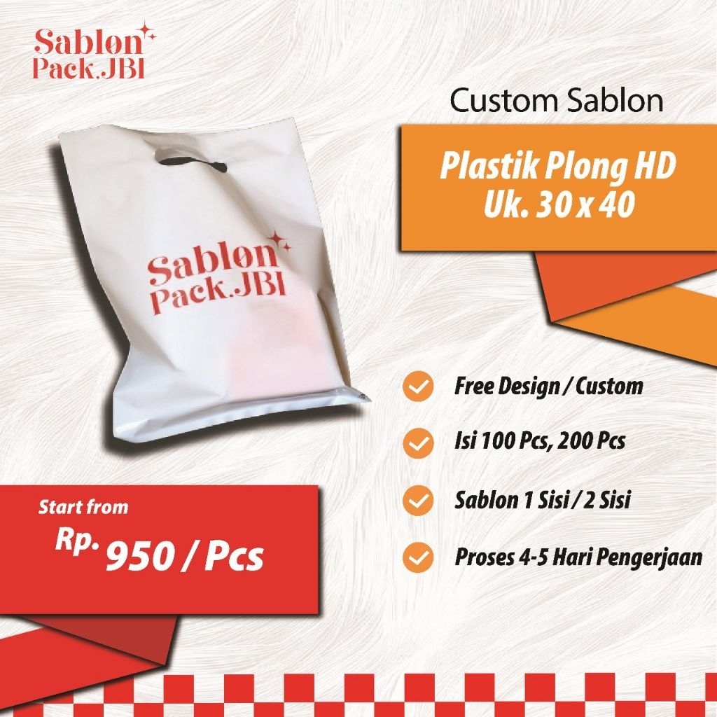 

Sablon Plastik Plong HD Ukuran 30 x 40 cm, Plong HD Ukuran 30x40 Cm, Custom Sablon Plastik