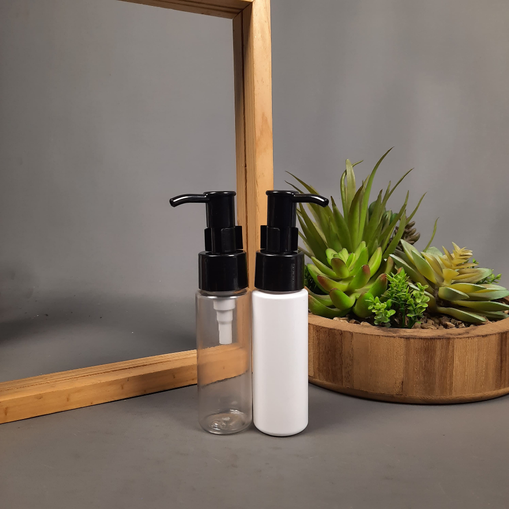 Botol Pump 50 Ml RF / Botol Pump Clip Oil Hitam 50 Ml / Botol Lotion Pump 50 Ml / Botol Sabun 50 Ml 