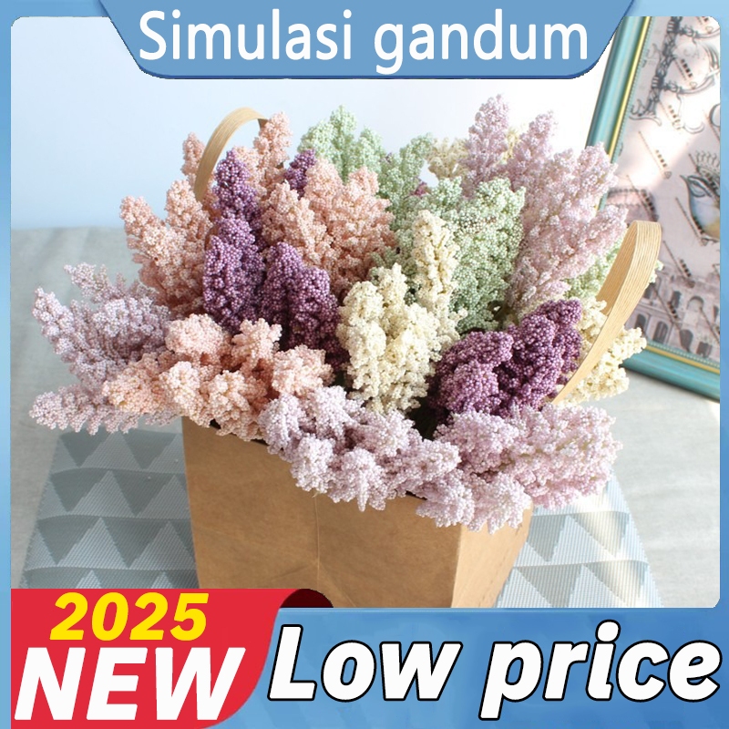 1 pcs Bunga Gandum Buatan Bunga Kering untuk Dekorasi Taman Pernikahan